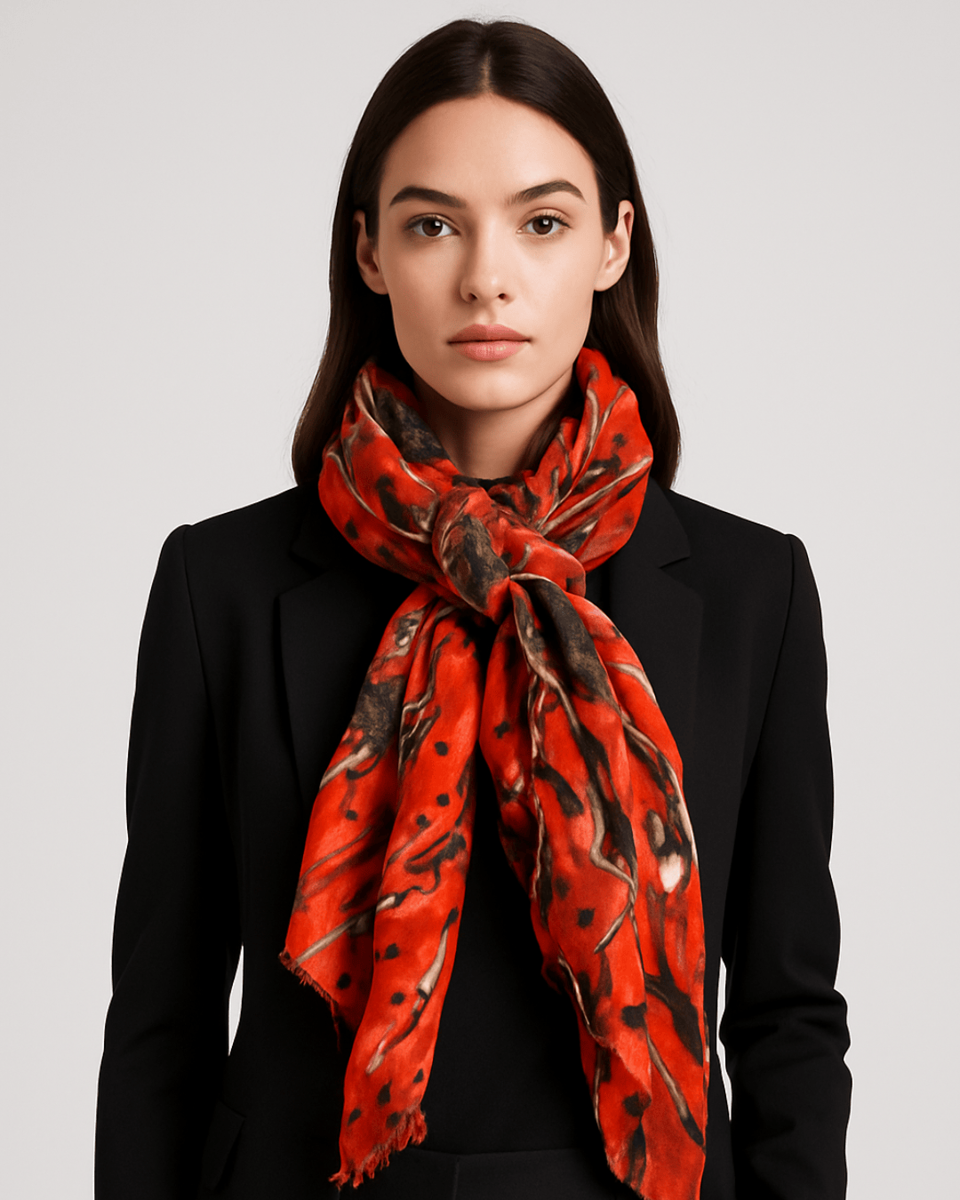 orange designer scarf