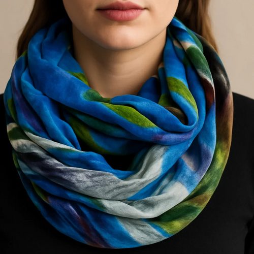 Blue organic scarf