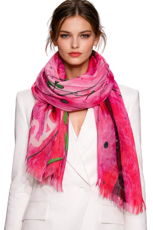 pink designer scarf