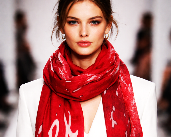 red designer scarf
