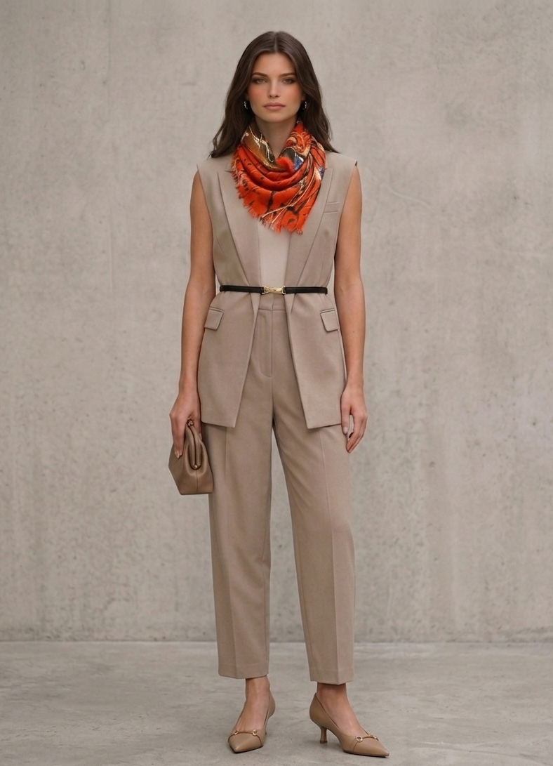 cowl style orange scarf