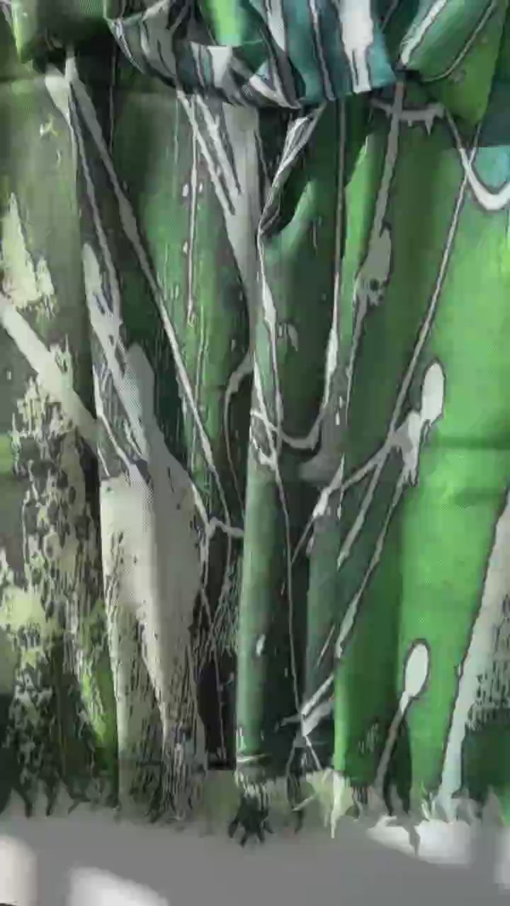Art inspired green scarf
