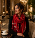 red scarf in style