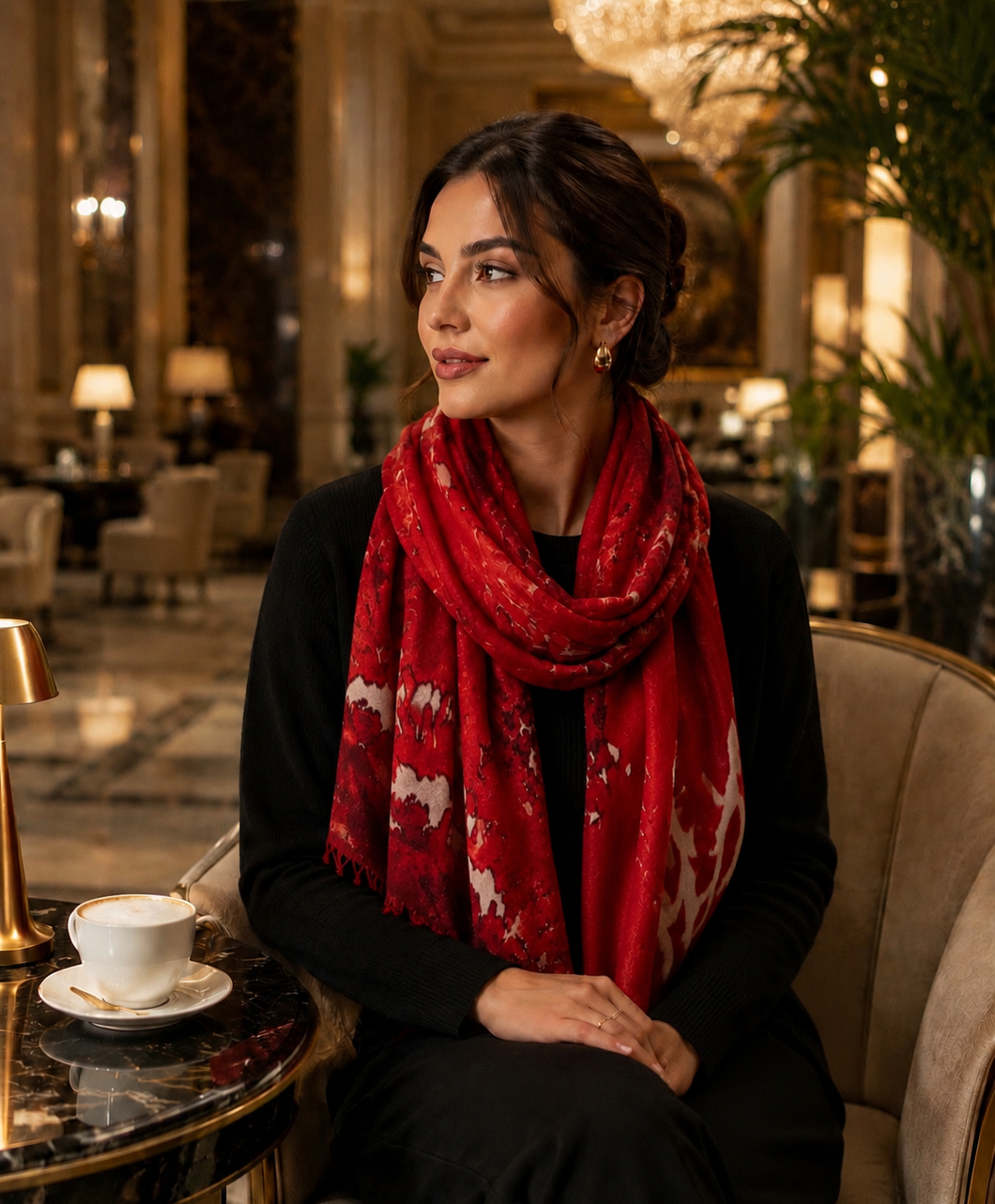 red scarf in style